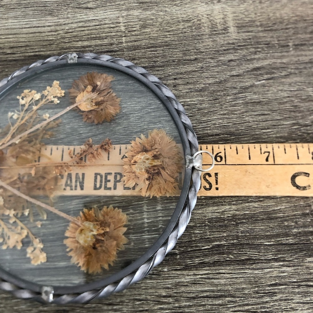 Vtg Pressed Flowers Sun Catcher - Picture 7 of 10